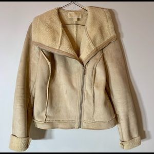 Women's Michael Kors Faux Suede Bomber Flight Jacket Sz M